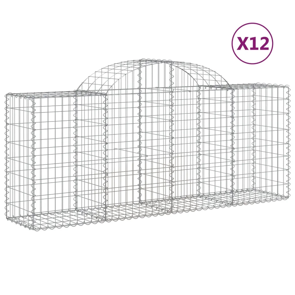 Cesti Gabbioni ad Arco 12 pz 200x50x80/100 cm Ferro Zincatocod mxl 77134