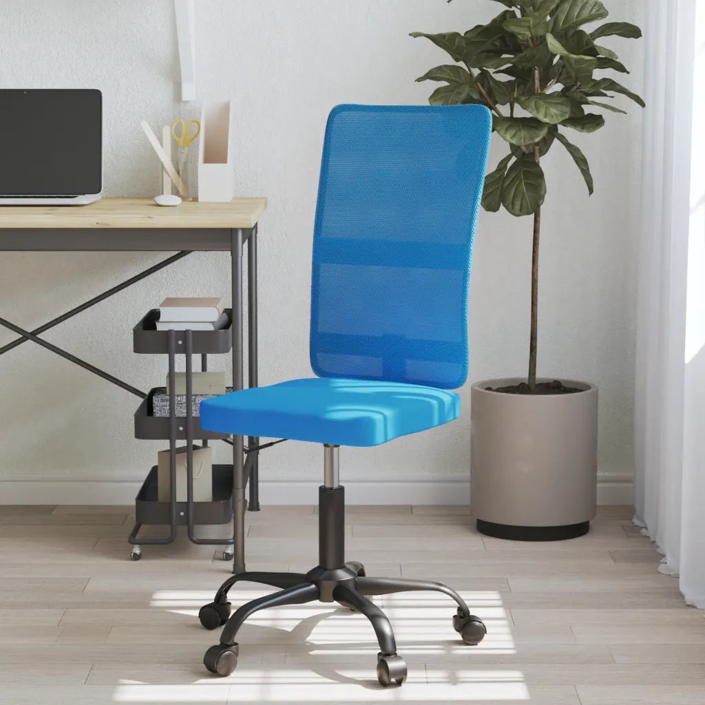 Sedia da Ufficio Altezza Regolabile Blu in Tessuto a Rete 353008