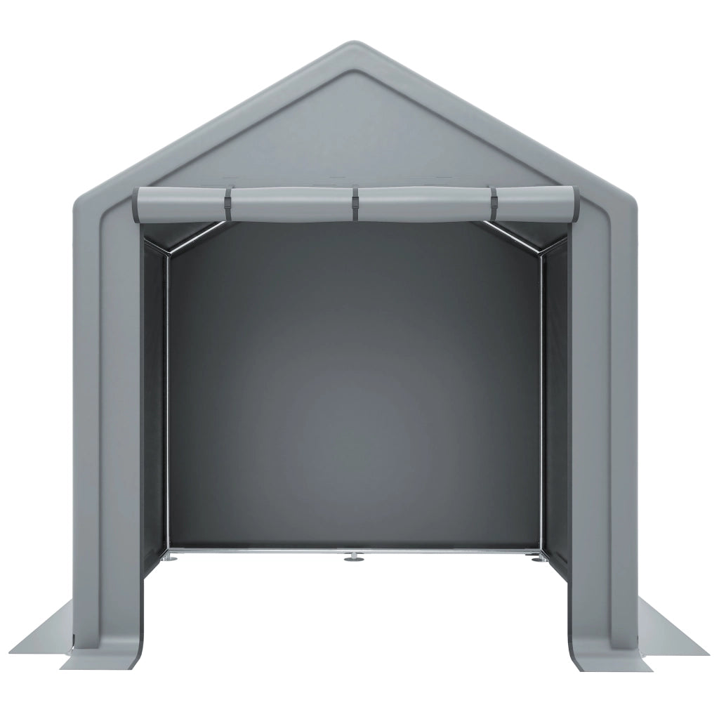 Tenda Garage 190x170x200 cm Grigio Scuro con Telo Impermeabile, Telaio Zincato e Porta Avvolgibile