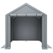 Tenda Garage 190x170x200 cm Grigio Scuro con Telo Impermeabile, Telaio Zincato e Porta Avvolgibile