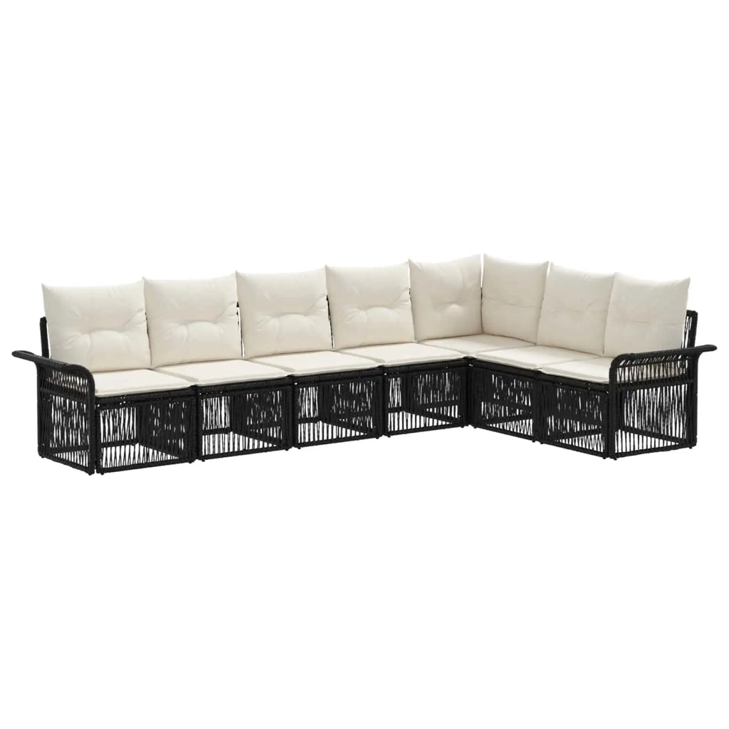 Set Divano da Giardino 7 pcs Nero polyrattan 3434839