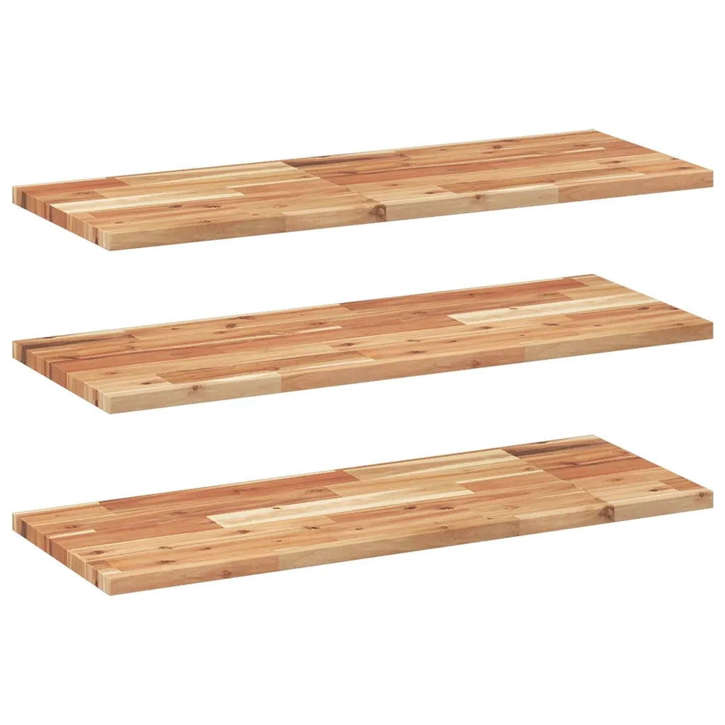 vidaXL Mensole da Parete 3 pz 100x30x2 cm Legno Acacia Rifinito a Olio