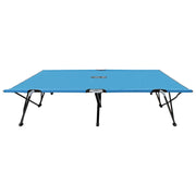 Lettino Prendisole Pieghevole Due Persone Blu in Acciaio 310352