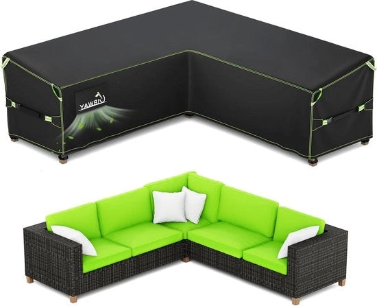Borsa per divano esterno impermeabile 255 x 255 x 87 cm Pannelli in tessuto 420D Oxford con apertura di ventilazione - copertura in rattan outdoor - nastro impermeabile - strisce riflettenti
