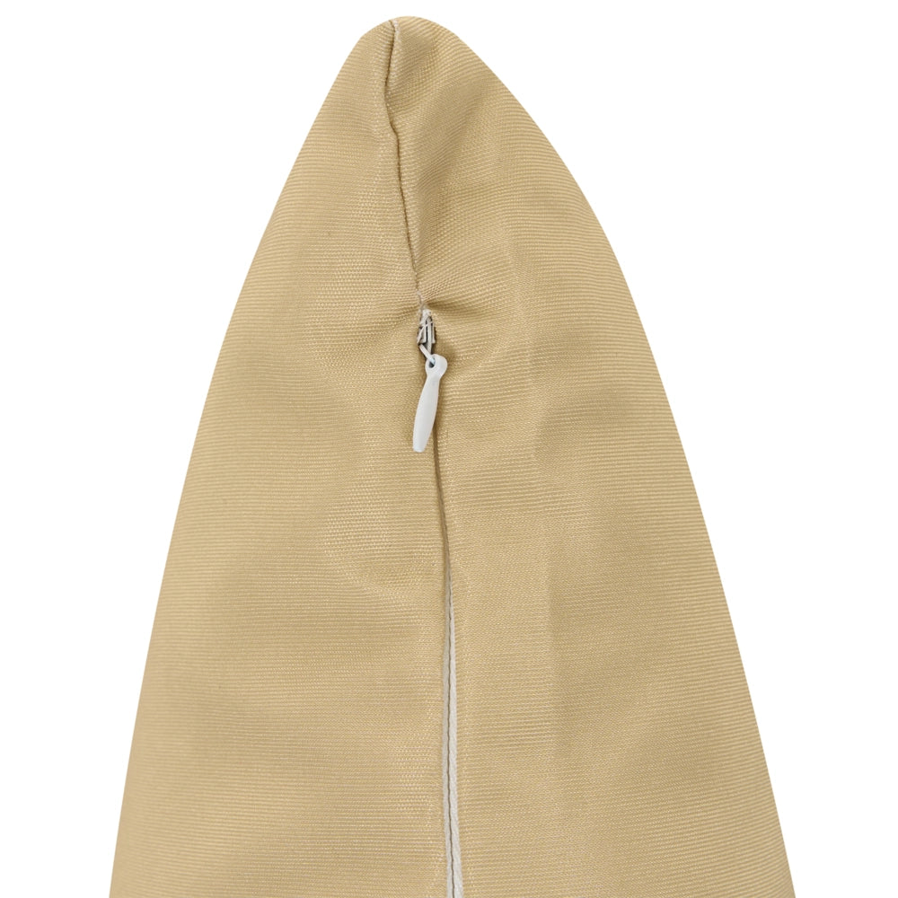 Set di 3 Cuscini Decorativi da Esterno Bianco e Beige in Poliestere per Giardino