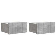 Mobiletto da notte a muro con cassetto 2 pcs Grigio Cemento 898282