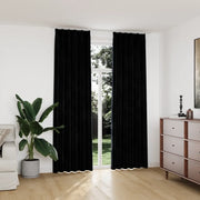 Tende Oscuranti con Ganci 2 pz Nere in Velluto 140x245 cm 134494