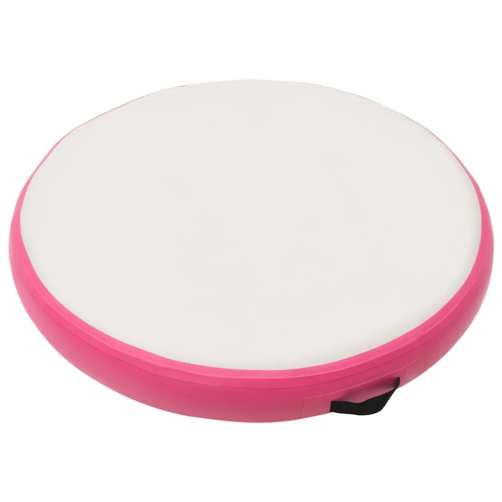 Tappetino Ginnastica Gonfiabile con Pompa 100x100x20cm PVC Rosa CFW3751751