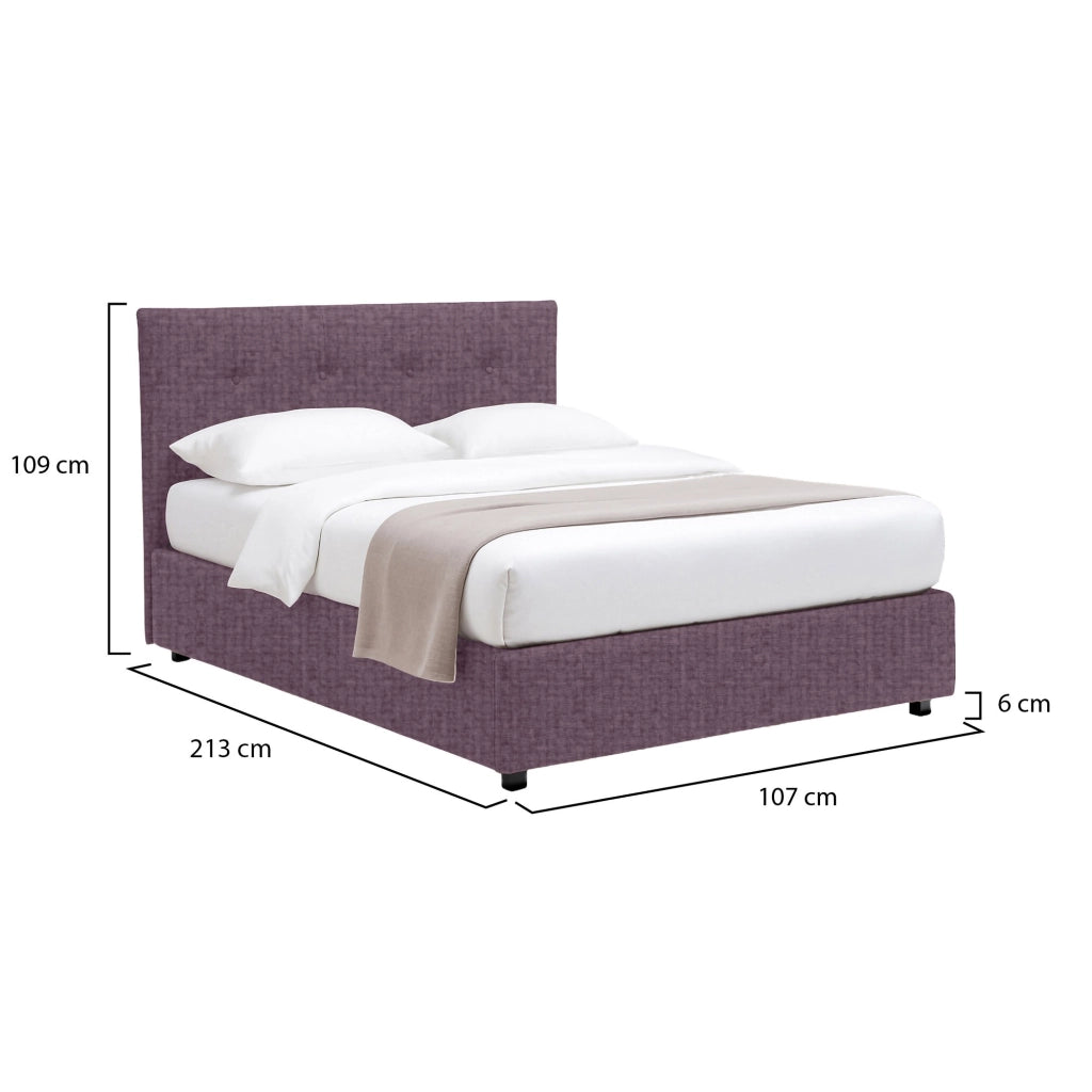 Chichester, Letto Singolo Sfoderabile Made in Italy, Viola Lilla
