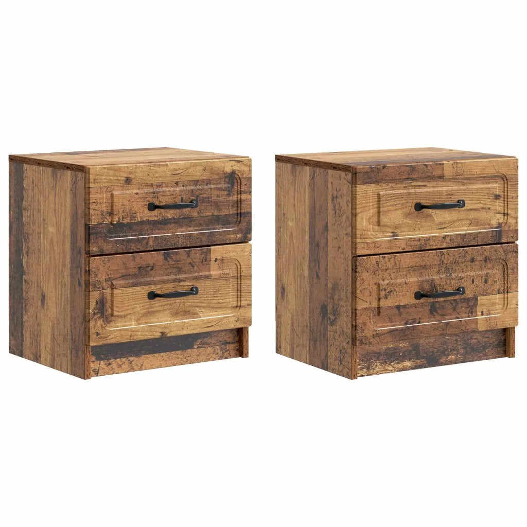 Armadio da Notte 2 pcs Legno antico 43 x 34,5 x 44,5 cm 895692