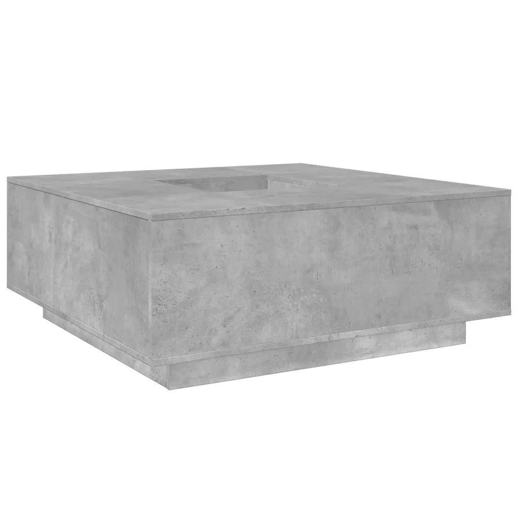 Tavolino Salotto Grigio Cemento 100x100x40 cm Legno Multistrato