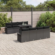 Set Divano da Giardino 9 pcs Nero Rattan in Polipropilene 3356986