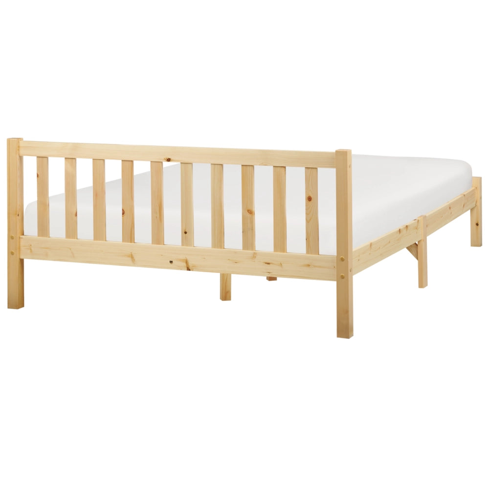 Letto singolo in legno di pino chiaro 140 x 200 cm rete a doghe