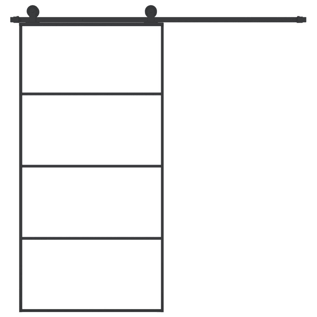 Porta Scorrevole con Ferramenta 102,5x205cm Vetro ESG Alluminio 3152150