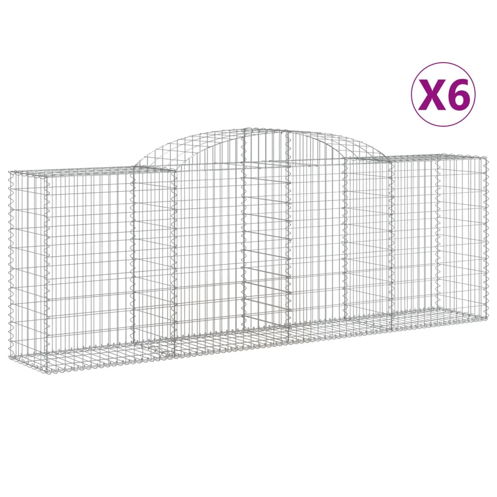 Cesti Gabbioni ad Arco 6 pz 300x50x100/120 cm Ferro Zincato 3146705