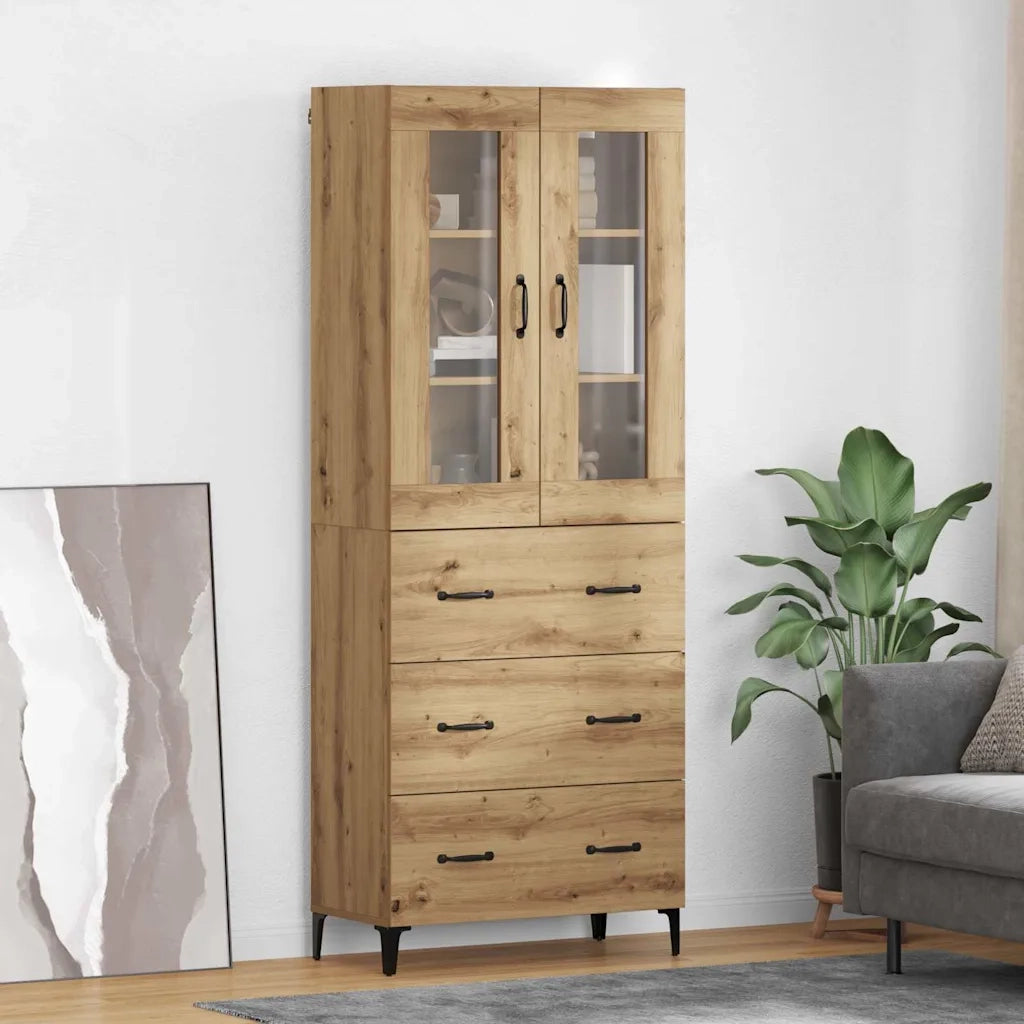 Credenza | Madia | Buffet da pranzo | Armadio da pranzo con cassetto Rovere artigianale 69,5 x 34 x 180 cm