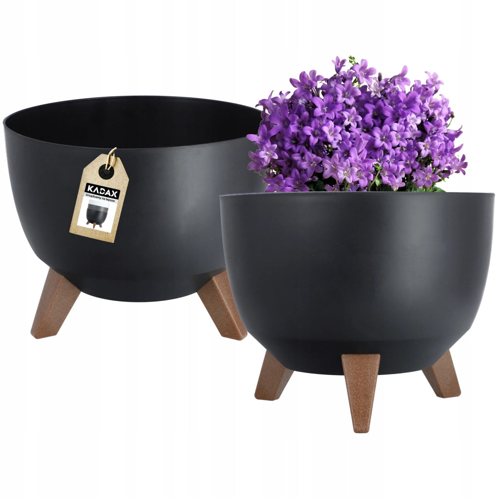 Vaso da fiori KADAX da 29 cm con coprigambe e inserto, nero.