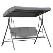 Easycomfort Dondolo da Giardino a 3 Posti con Baldacchino, Dondolo da Esterno in Acciaio e Tessuto Poliestere, 175 x 118 x 159cm Grigio