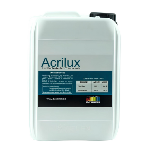 Lucidante vetrificante acrilico diluizione acquosa finitura trasparente acrilux *** formato 10 lt, confezione 1