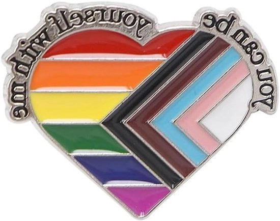 Pins in forma di cuore - 2 pezzi - Badges sociali - Amore arcobaleno - Accessori LGBT