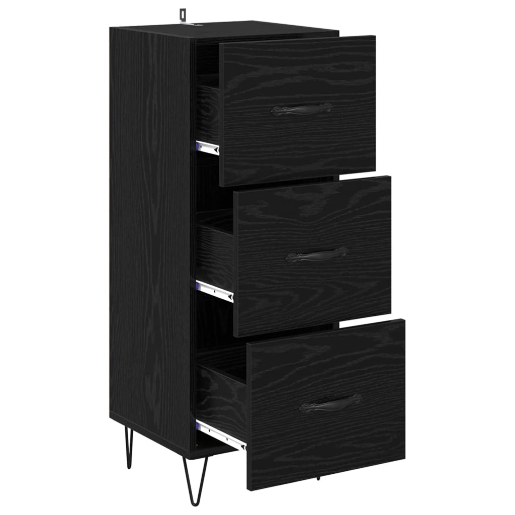 Credenza Rovere nero 34 x 34.5 x 90 cm Legno multistrato 881551