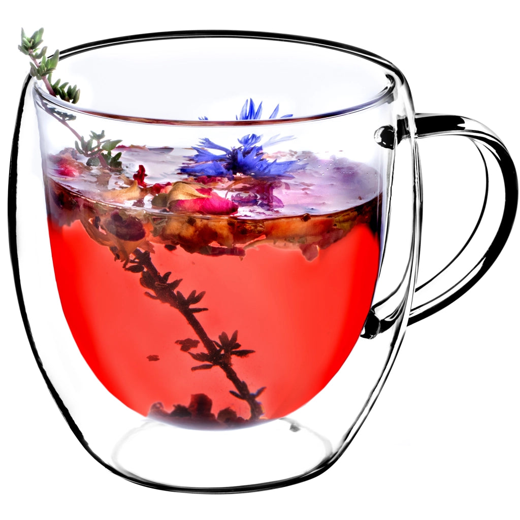 KADAX Tazza in Vetro con Manico Doppia Parete 250ml 2 pz