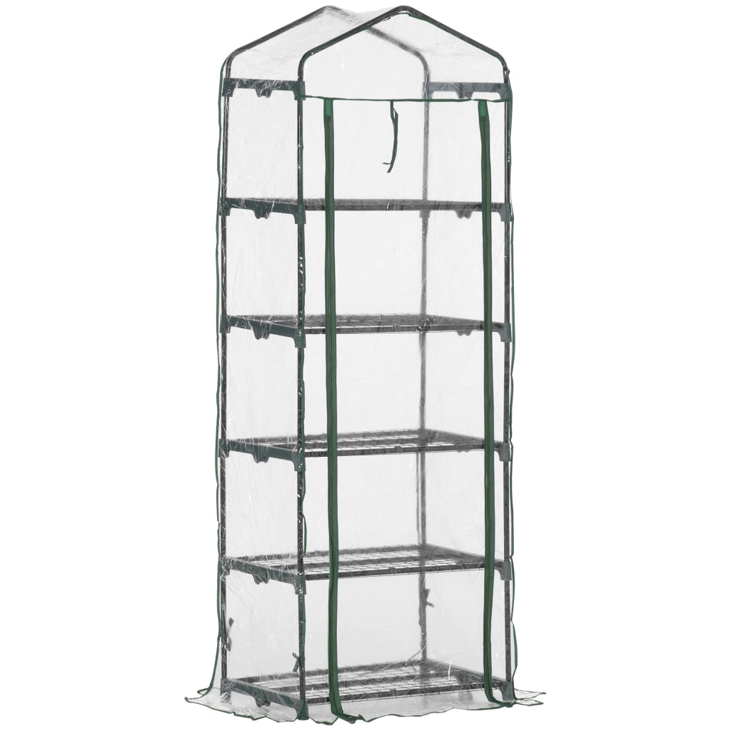 Serra da giardino con porte a rulli e scaffali ¨C Zephmum ¨C 69x49x193 cm