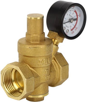Regolatore di pressione idraulica 1,6 MPa - Regolabile - Ottone - DN25 - Regolatore di pressione con manometro - 76 mm di lunghezza