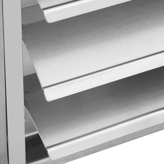 Ventilatore a soffitto in acciaio inox - Quadrato - Aperture di ventilazione - Pannelli antitrasporti - Viti - Sigillatura - Apertura di ventilazione