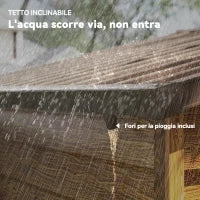 Casetta da Giardino Porta Attrezzi con Porte Scorrevoli e Pareti Effetto Legno, 2.3x1.5x2 m, Marrone