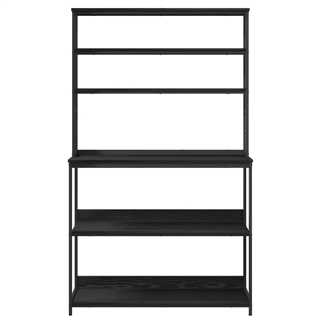 Mensola da cucina-Scaffale per Cucina Rovere Nero 100 x 40 x 168 cm