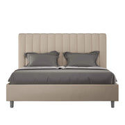 ityhome Letto matrimoniale king size senza rete imbottito 170x190 similpelle tortora Agueda