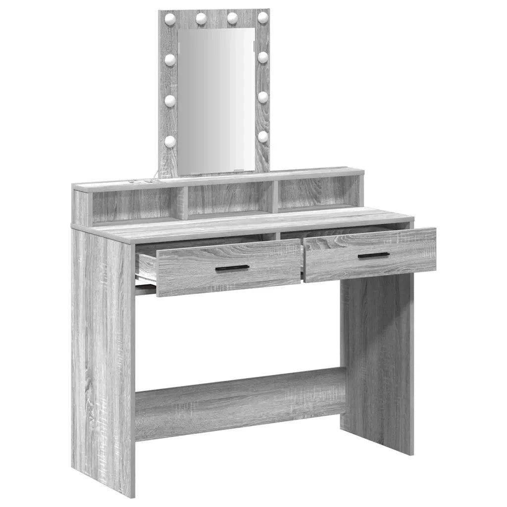Tavolo da Trucco Grigio 100 x 41 x 140 cm Legno ingegnerizzato 865177