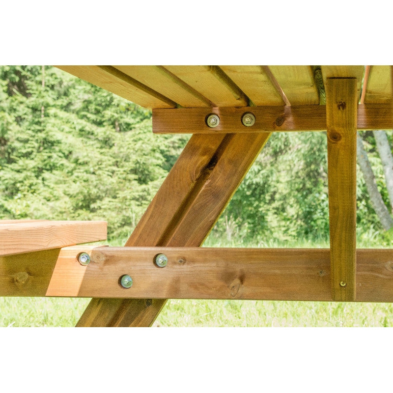 Tavolo picnic accessibile per disabili con panche integrate, struttura inclusiva per carrozzina giardino - Esterni da Vivere