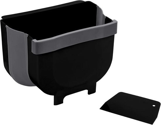 Contenitore di rifiuti a 5 litri per cucina esterna - Opvoudbare, inclusa grattugia - Nero