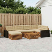 Set di divani da esterno 7 pz Naturale e Beige 3383606