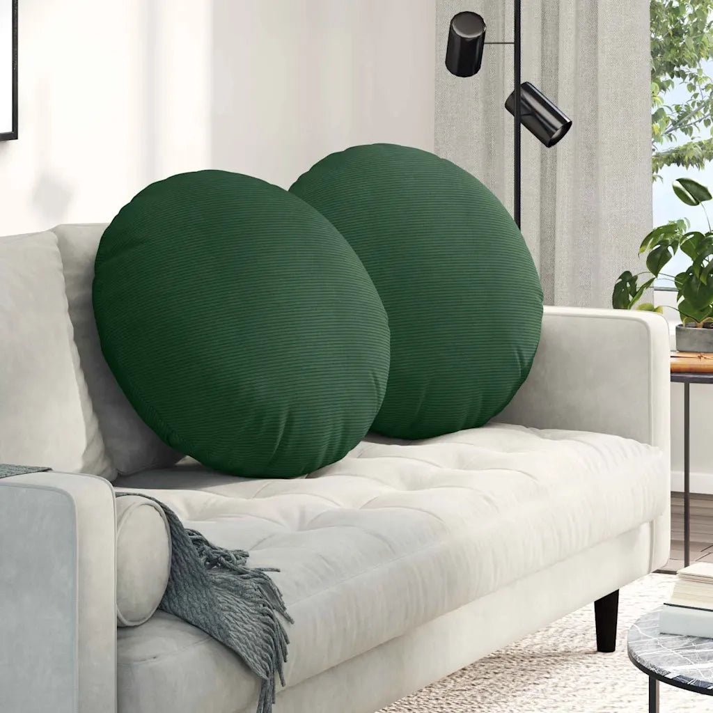 Cuscini per Seduta 2 pz | Cuscini per sedie Verde Scuro ? 80 cm Tessuto in Cords