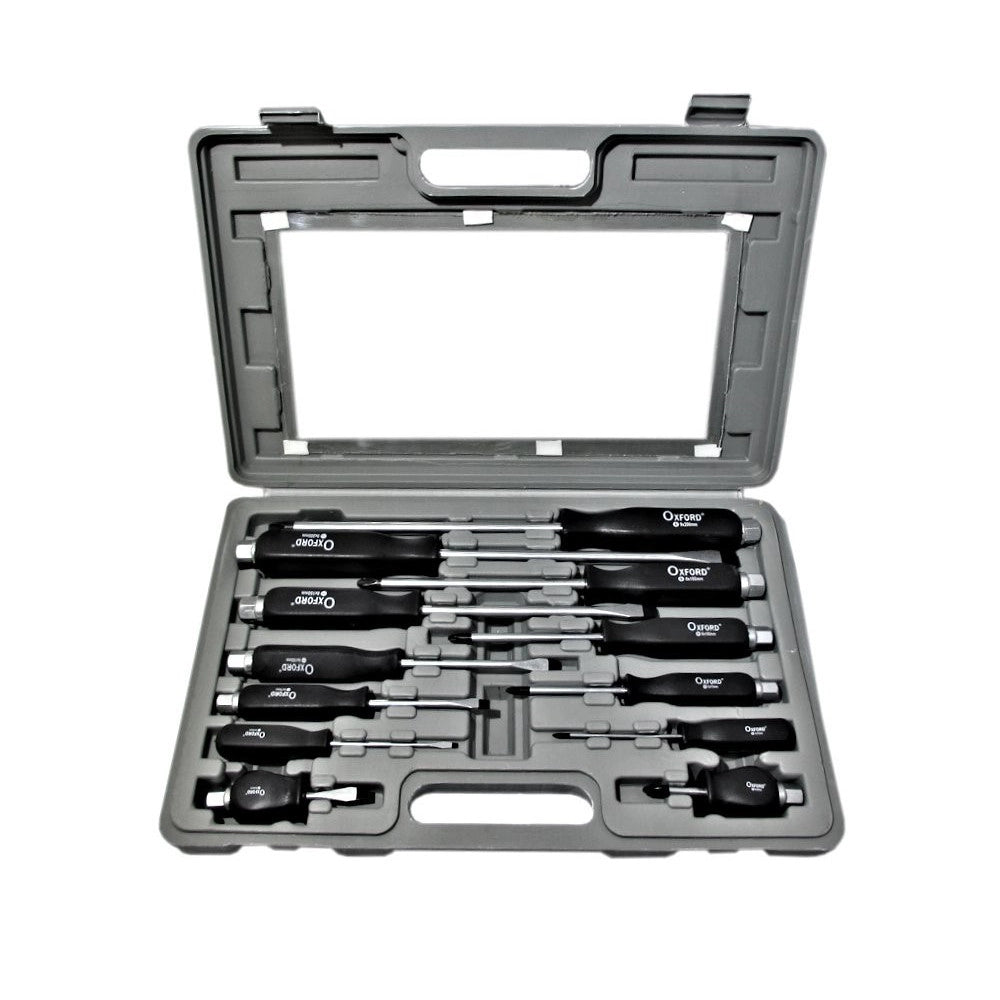 Trade Shop - Kit Set 12 Cacciaviti Cacciavite Impatto A Croce E Taglio Con Manico Ad Impatto -