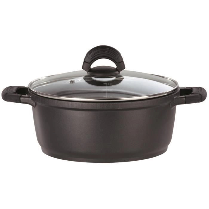 Casseruola in alluminio pressofuso - GSW - SILCOGUSS - 28 cm - Induzione - Nero