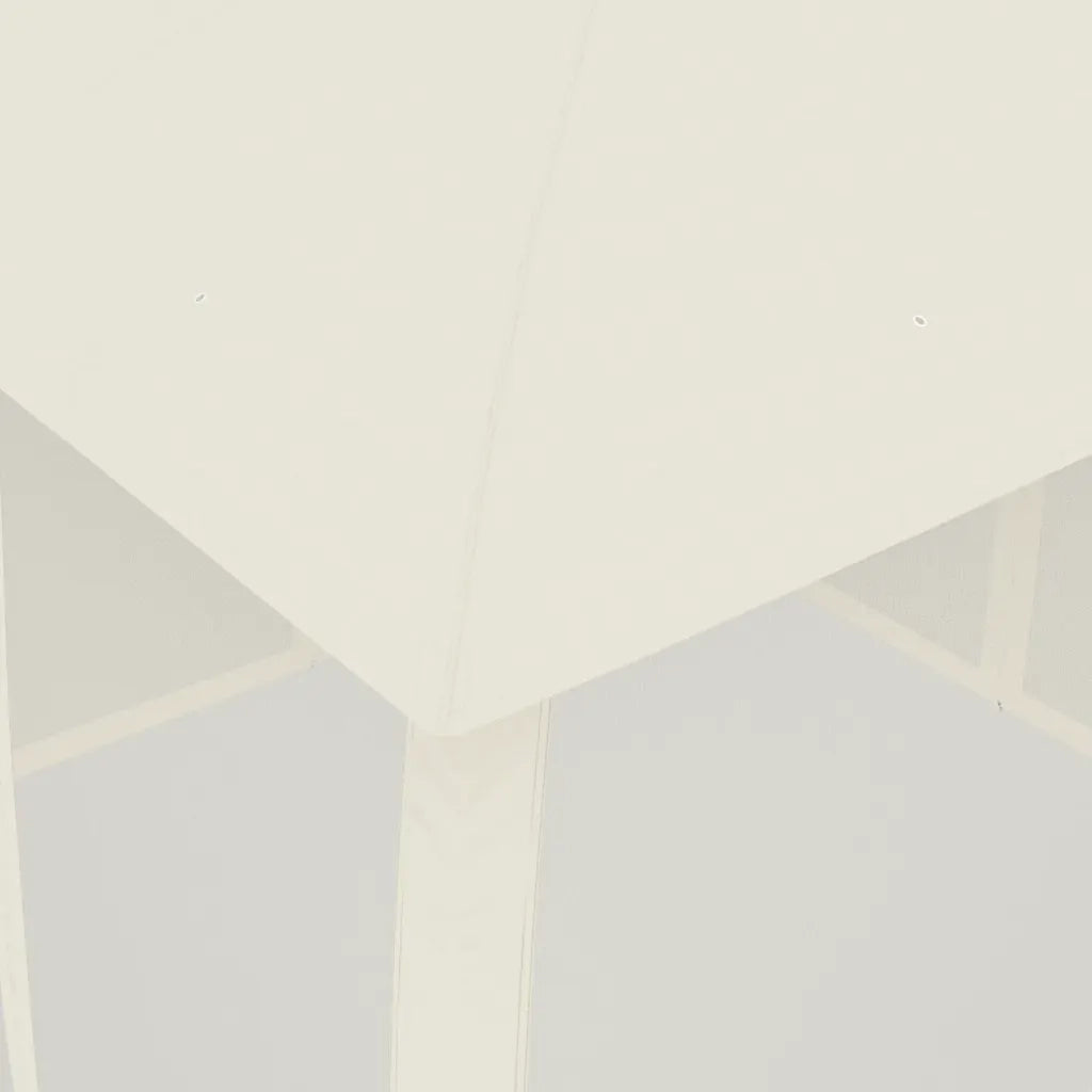 vidaXL Gazebo con Tetto Doppio e Pareti Rete Crema 2,93x2,93 m Acciaio