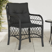 Sedie da Giardino con Cuscini 2 pz Nere in Polyrattancod mxl 110700