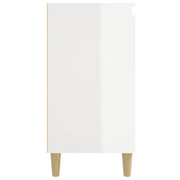 Comodino Bianco Lucido 40x35x70 cm in Legno Multistrato 819632