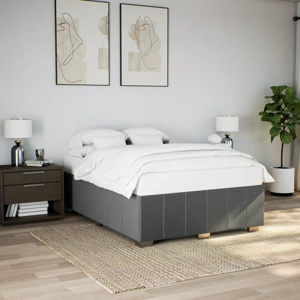 Giroletto senza Materasso Grigio Scuro 160x200 cm Tessuto