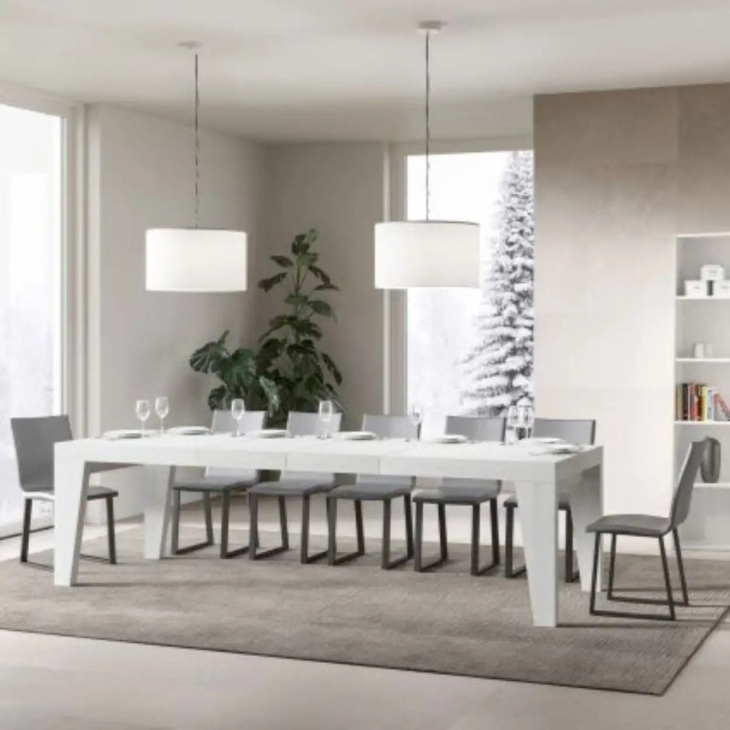 Tavolo allungabile 180/440x90 cm Naxy Premium colore bianco frassino