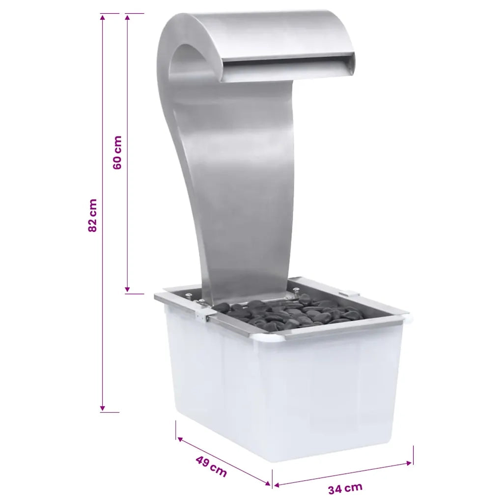 Cascata da Giardino Argento 52,4x34,2x82 cm in Acciaio Inox cod mxl 58765