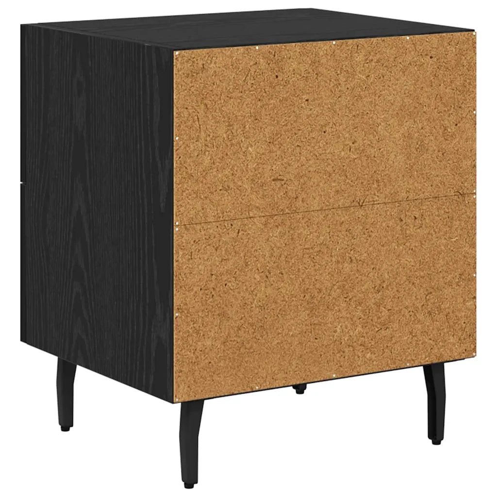 Set di 2 Comodini | Armadio da Notte | Mobiletto da notte Rovere Nero 40 x 35 x 47,5 cm
