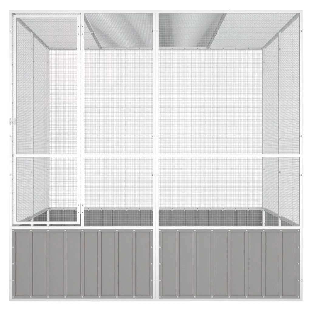 Gabbia per uccelli 213,5 x 217,5 x 211,5 cm acciaio zincato grigio 02_0041704
