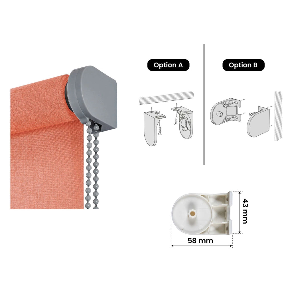 Tenda a Rullo Filtrante, Tenda Avvolgibile Traslucida Liscia Per Finestre e Porte Corallo 80x250 cm