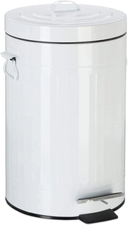 Pattumiera vintage a pedale in metallo per cucina o bagno 12 litri bianco 13_0002319_3