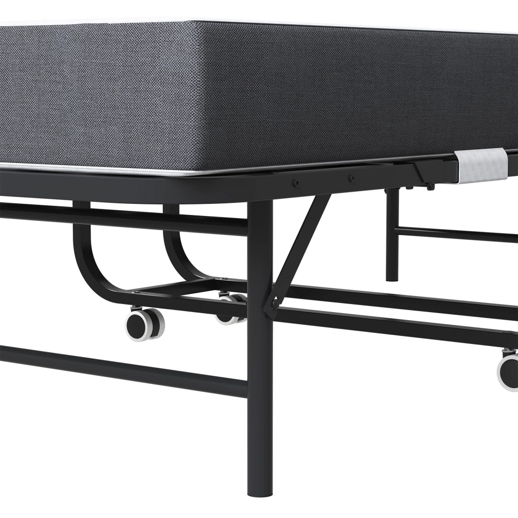 Letto singolo pieghevole con materasso memory foam ¨C Zephmum ¨C 190x96 cm, metallo